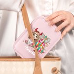 Personalized Cartoon Faux Glitter Christmas Tree Leather Jewellery Box with LED Three-colour Adjustable Makeup Mirror Birthday Gift for Family