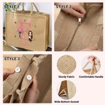 Personalised Birth Flower Bouquet Cute Cartoon Character Reusable Initial Tote Bag with Name Travel Essential Birthday Gift for Women Girls