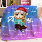 Couverture de Noël personnalisée avec nom Cadeau de Noël pour les enfants et la famille