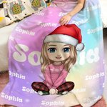 Couverture de Noël personnalisée avec nom Cadeau de Noël pour les enfants et la famille