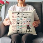Personalised Retro Date Due Card Library Card Cartoon Character Throw Pillow Cover with Name Birthday Housewarming Gift for Reader Bookworm