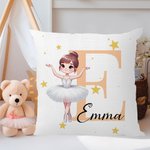 Personalisierte bezaubernde Cartoon Ballett Mädchen weiches Kissen Abdeckung mit Initialen und Namen Home Decor Geburtstag Housewarming Geschenk für B