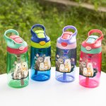 Bouteille d'eau 475 ml personnalisée avec paille et couvercle anti-éclaboussures Back to School Outdoor Accessories Gift for Boys Girls