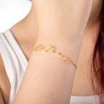 Personalized Minimalist Pet Paw Print Bracelet with Name Dog Cat Mom Jewelry Birthday Memorial Gift for Women