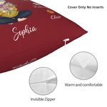 Personalizada de dibujos animados Mujer Nacimiento Flor Bouquet Suave Almohada Funda con 1-8 Kid Nombres Cumpleaños Navidad Regalo para las mujeres