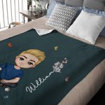 Personalisierte Cartoon Charakter Schmetterling Mehrfarbige Kuschelige Decke mit Namen Geburtsblume Haus Deko Geburtstagsgeschenk für Familie Kinder
