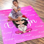 Couverture de Noël personnalisée avec nom Cadeau de Noël pour les enfants et la famille