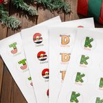 Stick The Magic Spread The Joy  - Personalized Initial Name DIY Labels Stickers Christmas Gift Decoration Party Favors