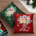 Personalized Butterfly Birth Bouquet Throw Pillow Cover with 1-8 Names Multicolour Home Decor Birthday Family Gift for Women