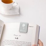 Personalized Line Birth Flower Magnetic Leather Bookmark Clip with Name Reading Stationery Supplies Birthday Book Club Gift for Bookworms