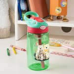 Bouteille d'eau 475 ml personnalisée avec paille et couvercle anti-éclaboussures Back to School Outdoor Accessories Gift for Boys Girls