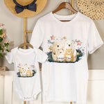 Personalisierte niedliche Familie Bär 100% Baumwolle T-shirt Baby Bodysuit passende Outfit Muttertag Geschenk für neue Mama Baby