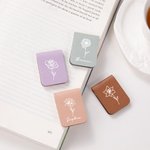 Personalized Line Birth Flower Magnetic Leather Bookmark Clip with Name Reading Stationery Supplies Birthday Book Club Gift for Bookworms