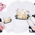 Personalisierte niedliche Familie Bär 100% Baumwolle T-shirt Baby Bodysuit passende Outfit Muttertag Geschenk für neue Mama Baby