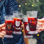 Personalised Christmas Snowman Santa Claus Hot Chocolate Latte Name Glass with Handle Christmas Gift for Family Friend