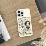 Personalizzato Retro Biblioteca Data di scadenza Cartone animato Personaggio Custodia per telefono con nome per iPhone Compleanno Club di lettura Rega