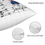 Personalised Retro Date Due Card Library Card Cartoon Character Throw Pillow Cover with Name Birthday Housewarming Gift for Reader Bookworm