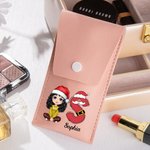 Henkilökohtainen sarjakuvahahmo joulu Initial nahkainen meikkisivellin laukku asetettu nimi 8 kpl meikkisiveltimet joululahja perheelle ystävä