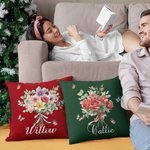 Personalized Butterfly Birth Bouquet Throw Pillow Cover with 1-8 Names Multicolour Home Decor Birthday Family Gift for Women