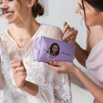 Sac de maquillage personnalisé en cuir avec nom et fleur de naissance Cadeau d'anniversaire pour les filles et les femmes