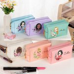 Sac de maquillage personnalisé en cuir avec nom et fleur de naissance Cadeau d'anniversaire pour les filles et les femmes