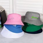 Personalised Multicolor Cotton Bucket Hat with Embroidered Name Beach Party Favor Outdoor Vacation Gift for Family Friends for Adult Toddler