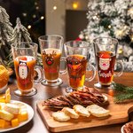 Personalised Christmas Snowman Santa Claus Hot Chocolate Latte Name Glass with Handle Christmas Gift for Family Friend