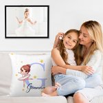 Personalisierte bezaubernde Cartoon Ballett Mädchen weiches Kissen Abdeckung mit Initialen und Namen Home Decor Geburtstag Housewarming Geschenk für B