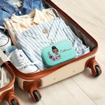 Personalized Portable Birth Flower Wreath Cartoon Character Two-layer Jewelry Box with Name Travel Essential Birthday Gift for Women Girls