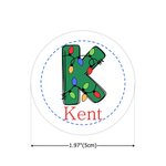 Stick The Magic Spread The Joy  - Personalized Initial Name DIY Labels Stickers Christmas Gift Decoration Party Favors