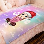 Couverture de Noël personnalisée avec nom Cadeau de Noël pour les enfants et la famille