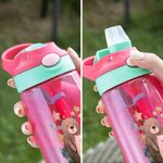 Bouteille d'eau 475 ml personnalisée avec paille et couvercle anti-éclaboussures Back to School Outdoor Accessories Gift for Boys Girls