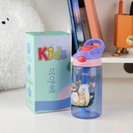 Bouteille d'eau 475 ml personnalisée avec paille et couvercle anti-éclaboussures Back to School Outdoor Accessories Gift for Boys Girls