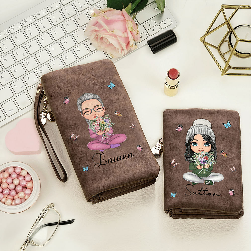 Getname Personalized Birth Month Flower Wallet – Vegan Leather Credit Card Holder With Custom Name, Gift For Her - View #14