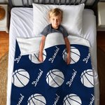 Personalised Multicolor Baseball Football Tennis Sports Theme Soft Throw Blanket with Names Home Decor Birthday Team Gift for Sports Lovers