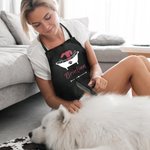 Personalized Multicolor Glitter Dog Grooming Paw Print Waterproof Apron with Pockets and Name Grand Opening Gift for Dog Lovers Groomers