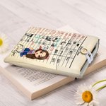 Personalized Retro Date Due Card Cartoon Character Book Sleeve Cover with Name and Front Pocket Back to School Gift for Book Lovers Librarian
