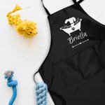 Personalized Multicolor Glitter Dog Grooming Paw Print Waterproof Apron with Pockets and Name Grand Opening Gift for Dog Lovers Groomers