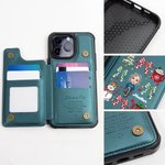Etui de téléphone à rabat avec porte-cartes RFID Blocking Cadeau de Noël pour la famille et les amis