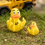 Personalized 3D Print Double Middle Finger Duck with Text Tabletop Decoration Funny Jeep Accessory White Elephant Gift for Friend Colleague