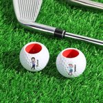 Personalized Cartoon Character Magnetic Golf Ball Shaped Cigar Holder with Name for Golf Cart Sports Birthday Gift for Golf Players Cigar Lovers