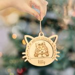 Personalised Snowflake Cat Portrait Wooden Christmas Hanging Ornament with Name Christmas Tree Decor Memorial Pet Loss Gift for Pet Lovers