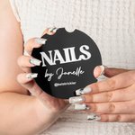 Personalised Mirror Letter Acrylic Nailfie Disk Display Plate with Name Beauty Salon Social Media Photo Props Gift for Manicurist Nail Artist