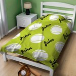 Personalised Multicolor Baseball Football Tennis Sports Theme Soft Throw Blanket with Names Home Decor Birthday Team Gift for Sports Lovers