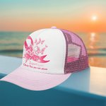 Personalizzato You Are Not Alone Pink Ribbon Name Trucker Hat Cappello da baseball a rete con Snapback regolabile per combattere il cancro al seno Reg