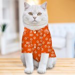 Personalised Multicolour Cute Paw Print Soft Dog Cat Shirt with Name Holiday Party Costume Birthday Gift for Pet Owners