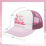 Personalizzato You Are Not Alone Pink Ribbon Name Trucker Hat Cappello da baseball a rete con Snapback regolabile per combattere il cancro al seno Reg