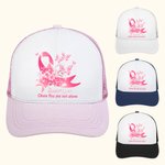 Personalizzato You Are Not Alone Pink Ribbon Name Trucker Hat Cappello da baseball a rete con Snapback regolabile per combattere il cancro al seno Reg