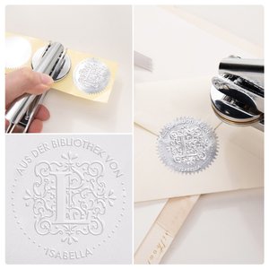 Personalisierter Gothic Monogramm Buchpräger mit Initiale Namen und Zitat Prägstempel Buch Umschlag Bibliothek Geburtstag Geschenk für Buchliebhaber