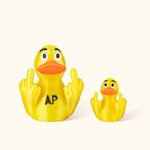 Personalized 3D Print Double Middle Finger Duck with Text Tabletop Decoration Funny Jeep Accessory White Elephant Gift for Friend Colleague
